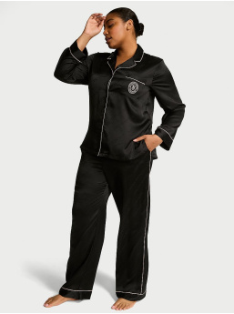 Dlhý Pyžamový Komplet Z Glazovaného Saténu