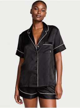 Saténový Krátky Pyžamový Komplet