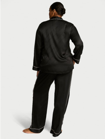 Dlhý Pyžamový Komplet Z Glazovaného Saténu