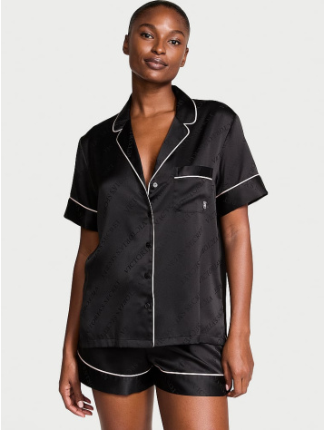 Saténový Krátky Pyžamový Komplet