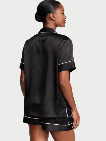 Saténový Krátky Pyžamový Komplet