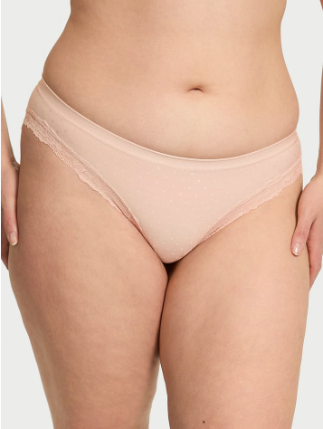 Bezšvové Nohavičky Bikini Panty S Čipkovaným Lemom