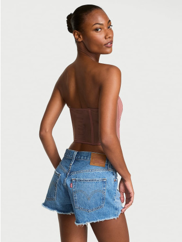 Vintage Kvetinový Korzetový Top Bez Ramienok