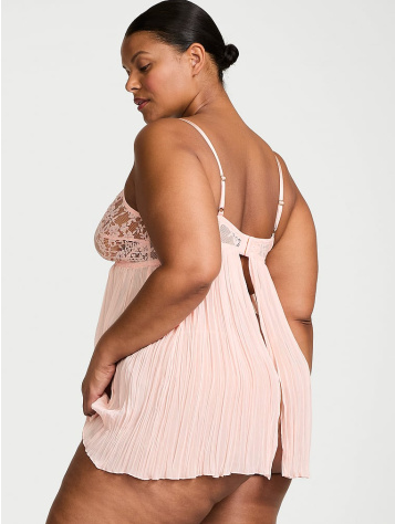 Plisovaná babydoll súprava s čipkou Dare To Dream