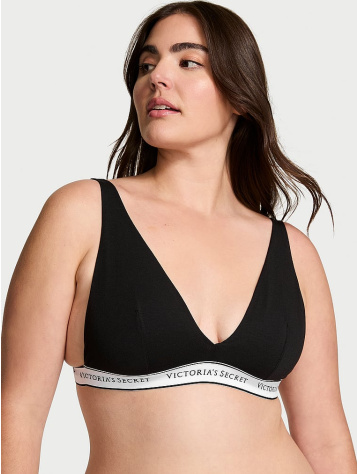 Bezkostná Bavlnená Plunge Bralette
