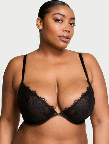 Ružová čipka Demi Podprsenka bez podšívky s nízkym strihom